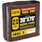 Core Tarps Heavy Duty Tarp, 70 ft L x 0.5 mm H x 30 ft W, 20 Mil, Brown/Black, Polyethylene CT-702-30X70 - alternate 1